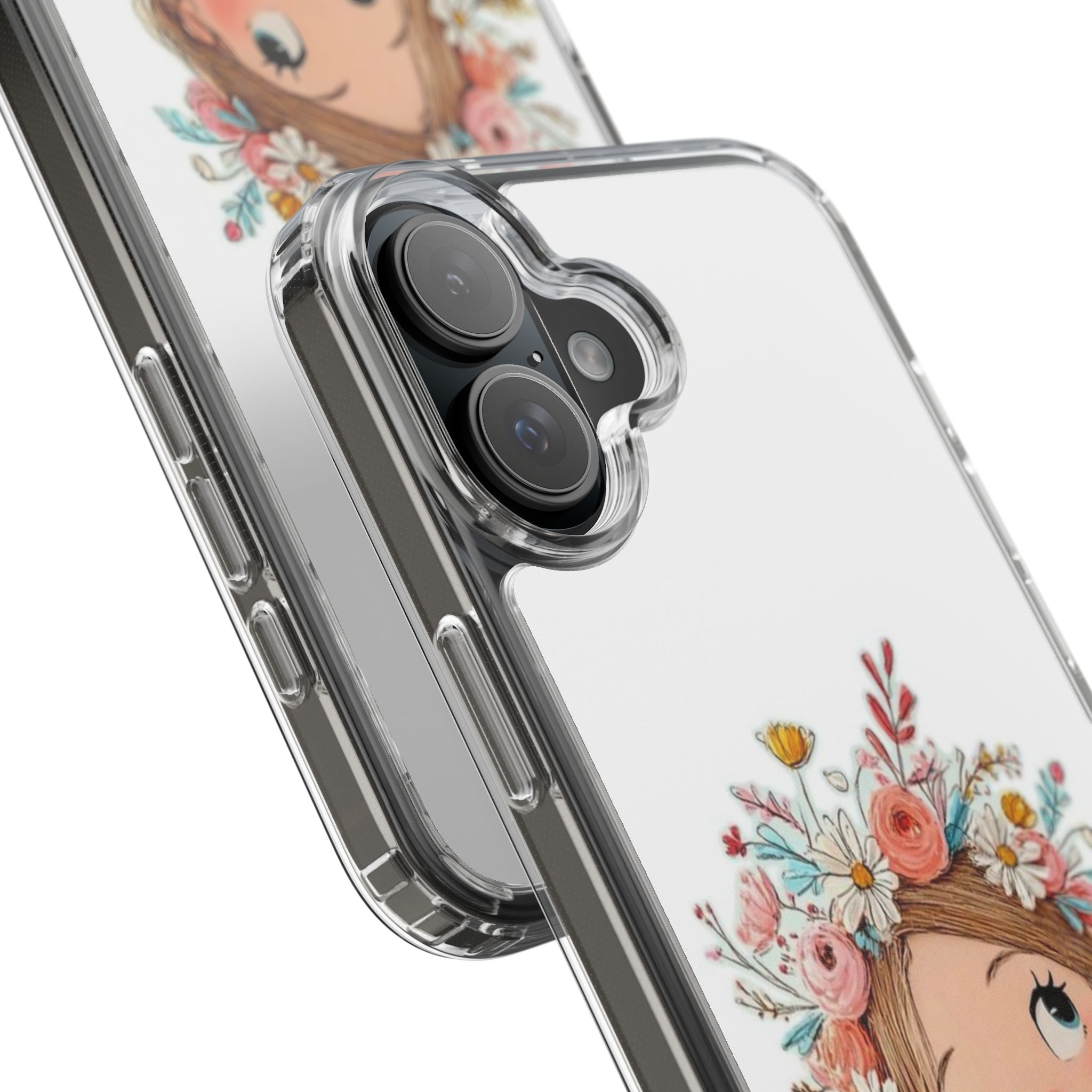 Floral Crown Girl Clear Phone Case