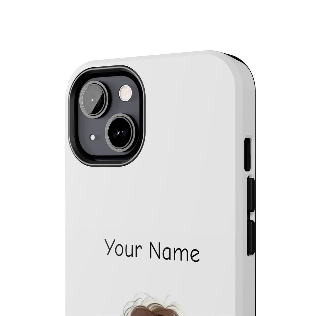 Personalized Cute Girl Tough Phone Case — Custom Name Protective iPhone Case