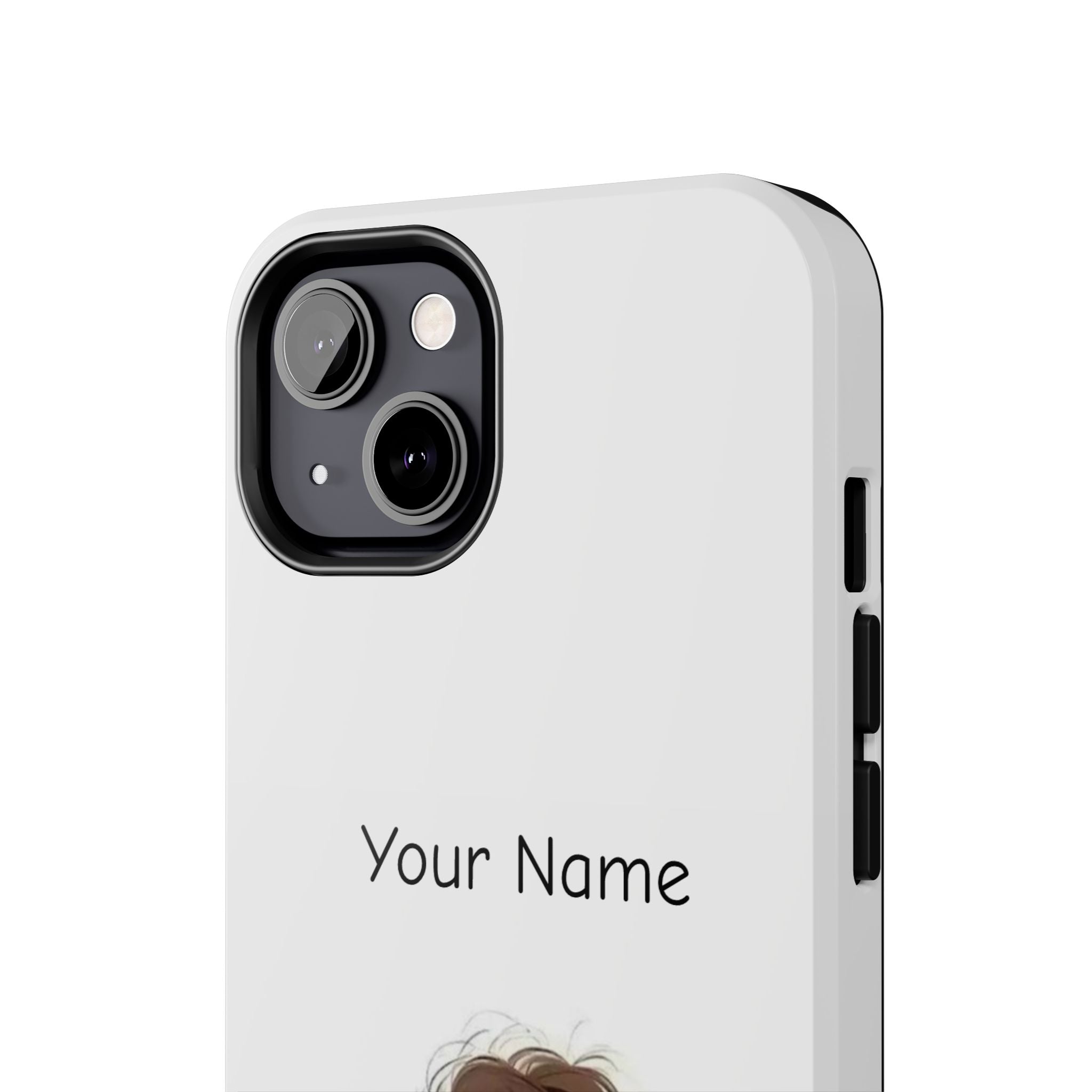 Personalized Cute Girl Tough Phone Case — Custom Name Protective iPhone Case