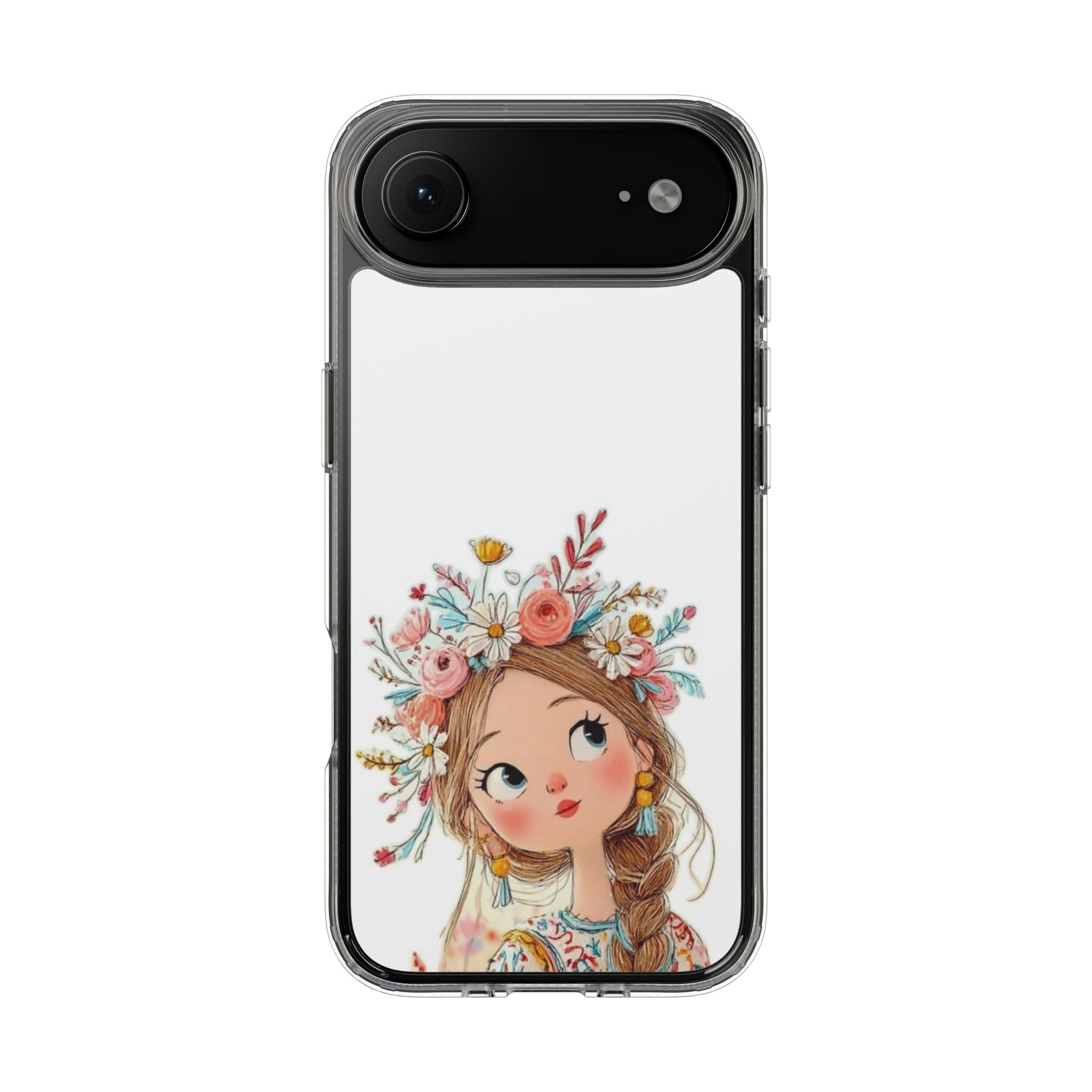 Floral Crown Girl Clear Phone Case