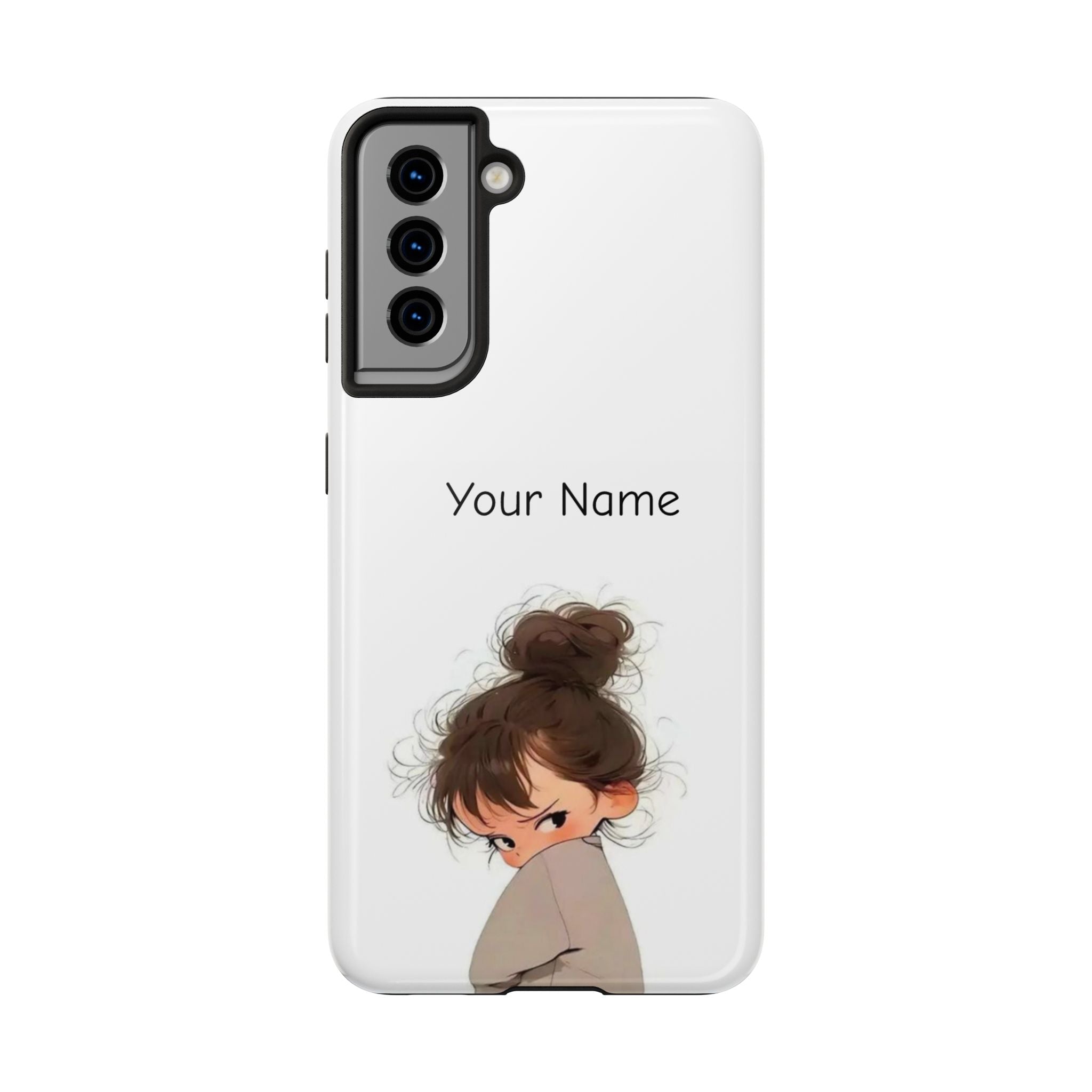 Personalized Cute Girl Tough Phone Case — Custom Name Protective iPhone Case
