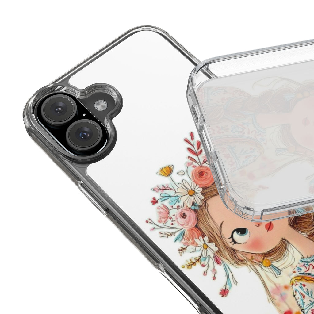Floral Crown Girl Clear Phone Case