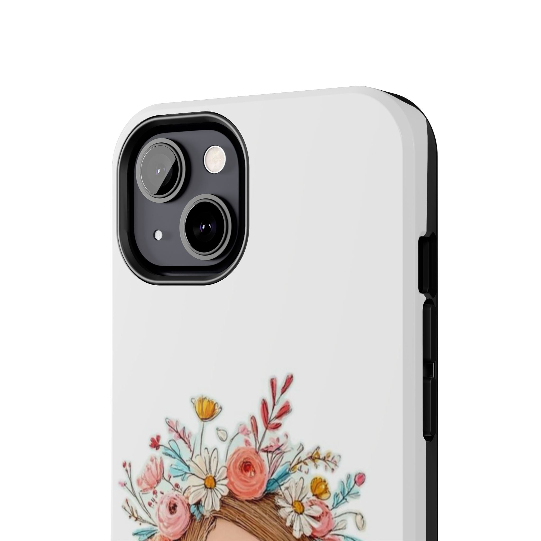 Floral Boho Girl Tough Phone Case — Cute Flower Crown Protection