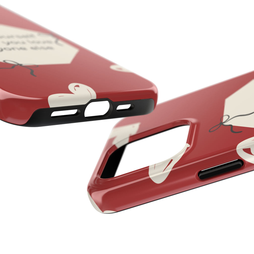 Tough Phone Case — “Love yourself before you love anyone else” Red Self-Love Design