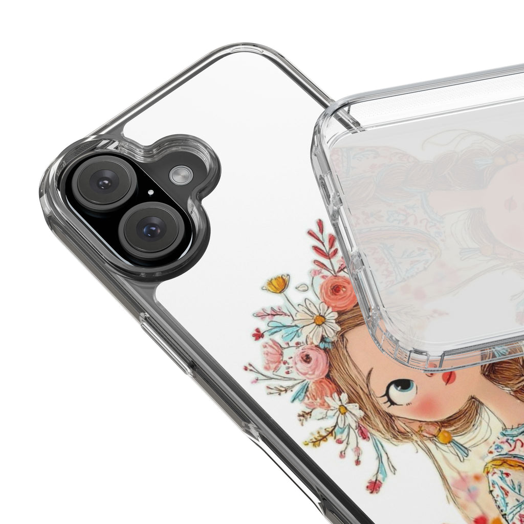 Floral Crown Girl Clear Phone Case