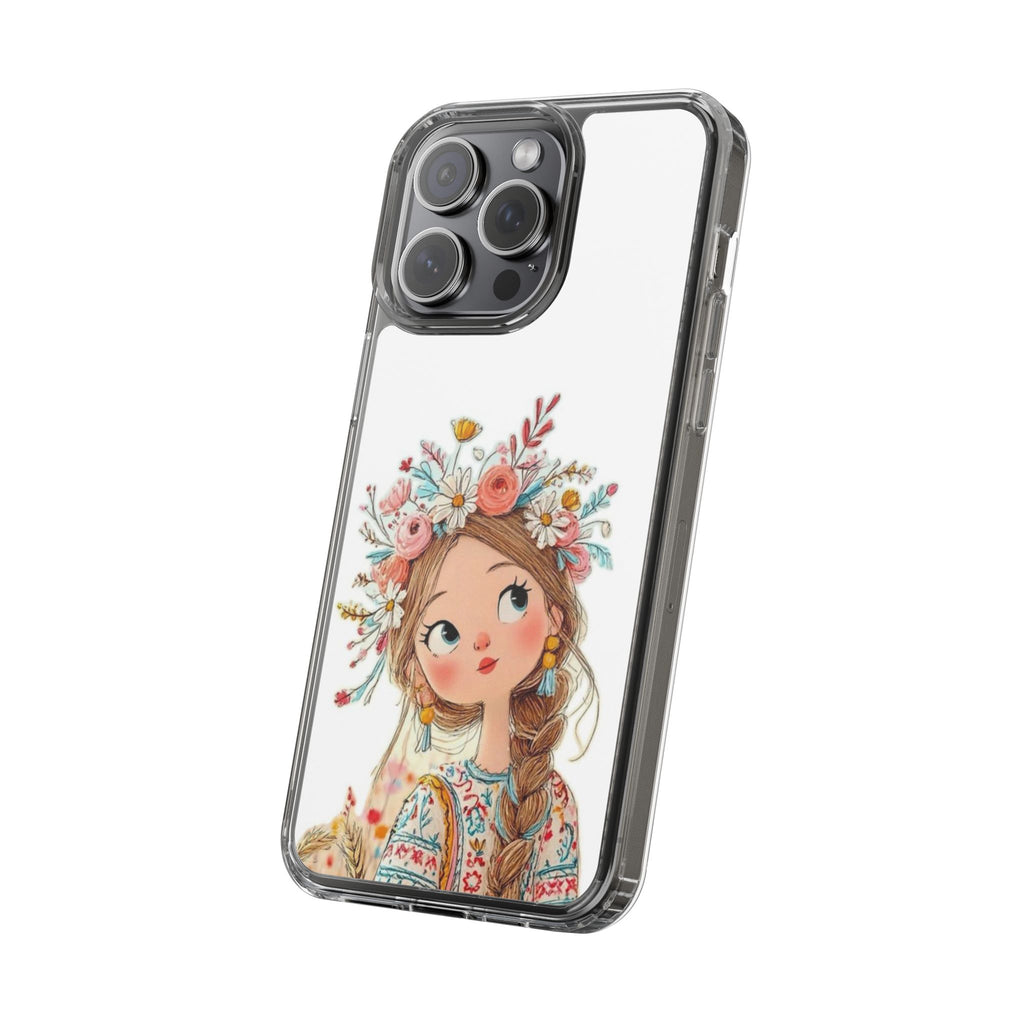 Floral Crown Girl Clear Phone Case