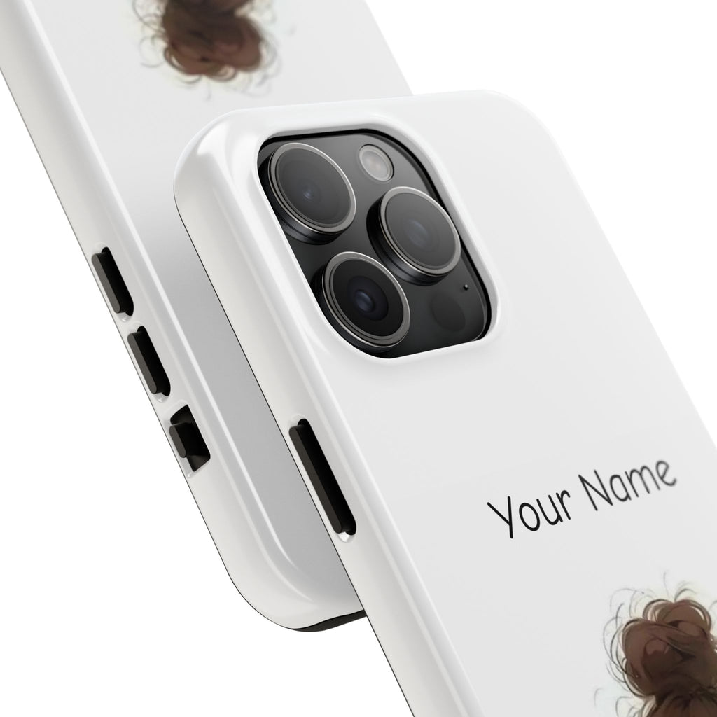 Personalized Cute Girl Tough Phone Case — Custom Name Protective iPhone Case
