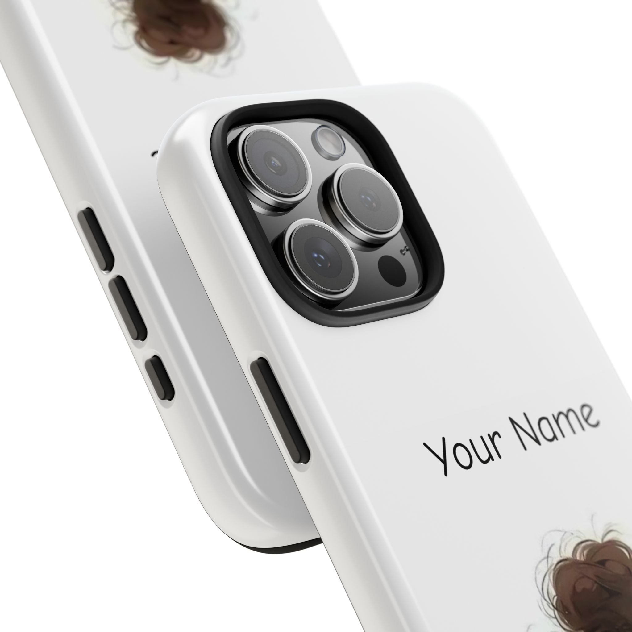 Personalized Cute Girl Tough Phone Case — Custom Name Protective iPhone Case