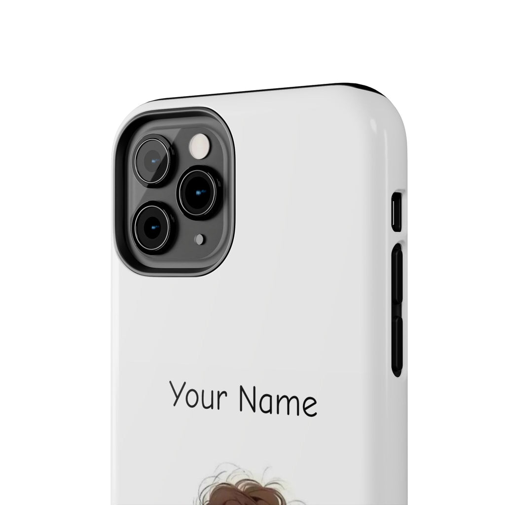 Personalized Cute Girl Tough Phone Case — Custom Name Protective iPhone Case