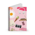 Pink Collage Spiral Notebook — Cute Daisy, Headphones & Camera Ruled Journal