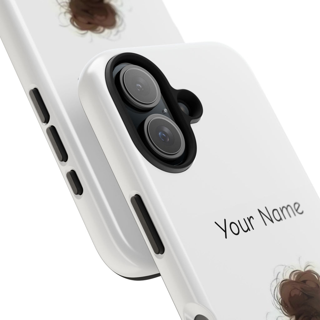 Personalized Cute Girl Tough Phone Case — Custom Name Protective iPhone Case