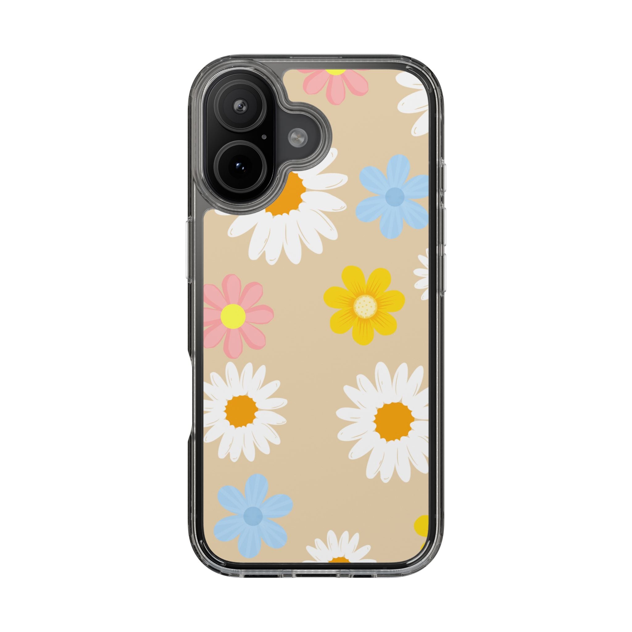 Daisy Floral Clear Phone Case — Pastel Flowers Protective iPhone Cover
