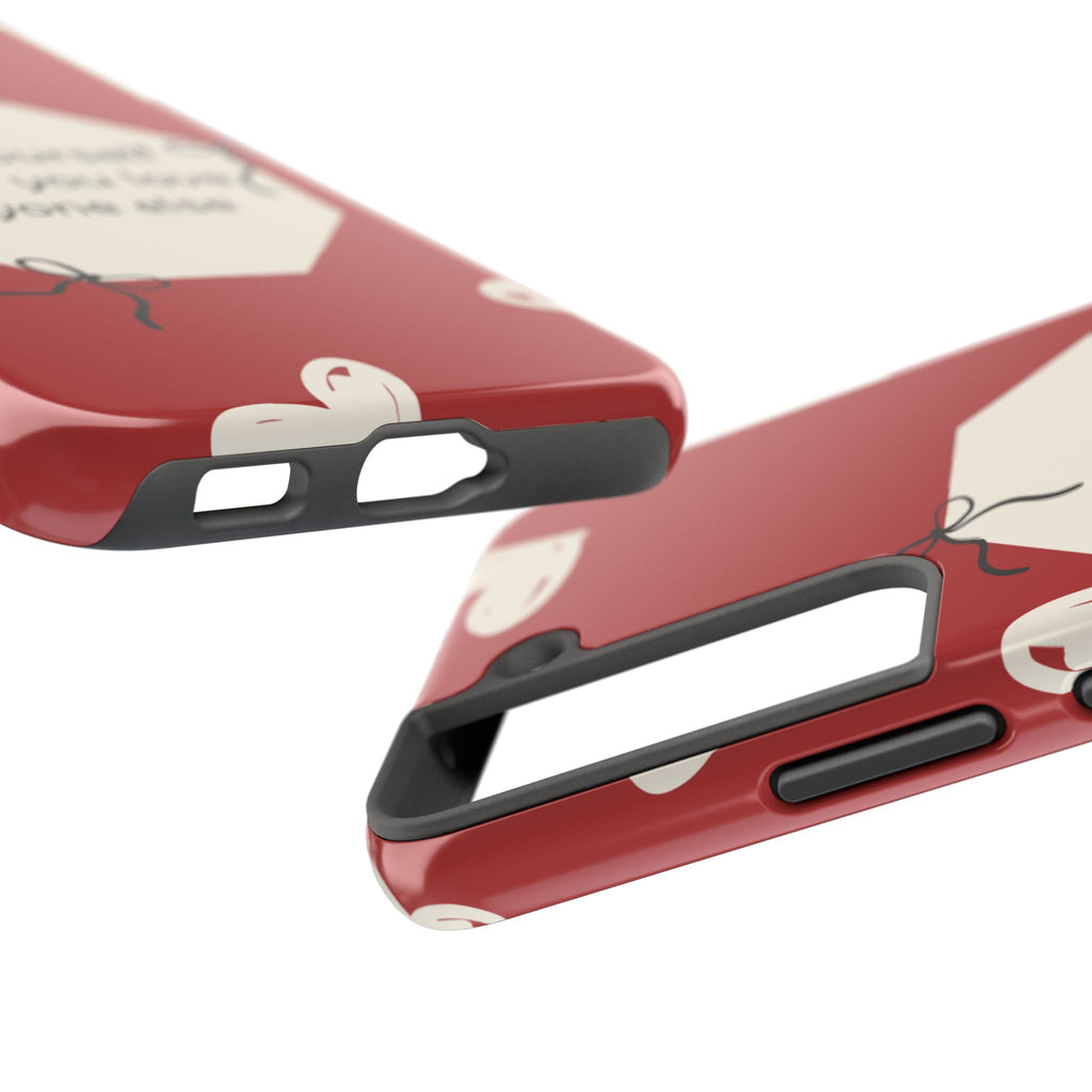 Tough Phone Case — “Love yourself before you love anyone else” Red Self-Love Design