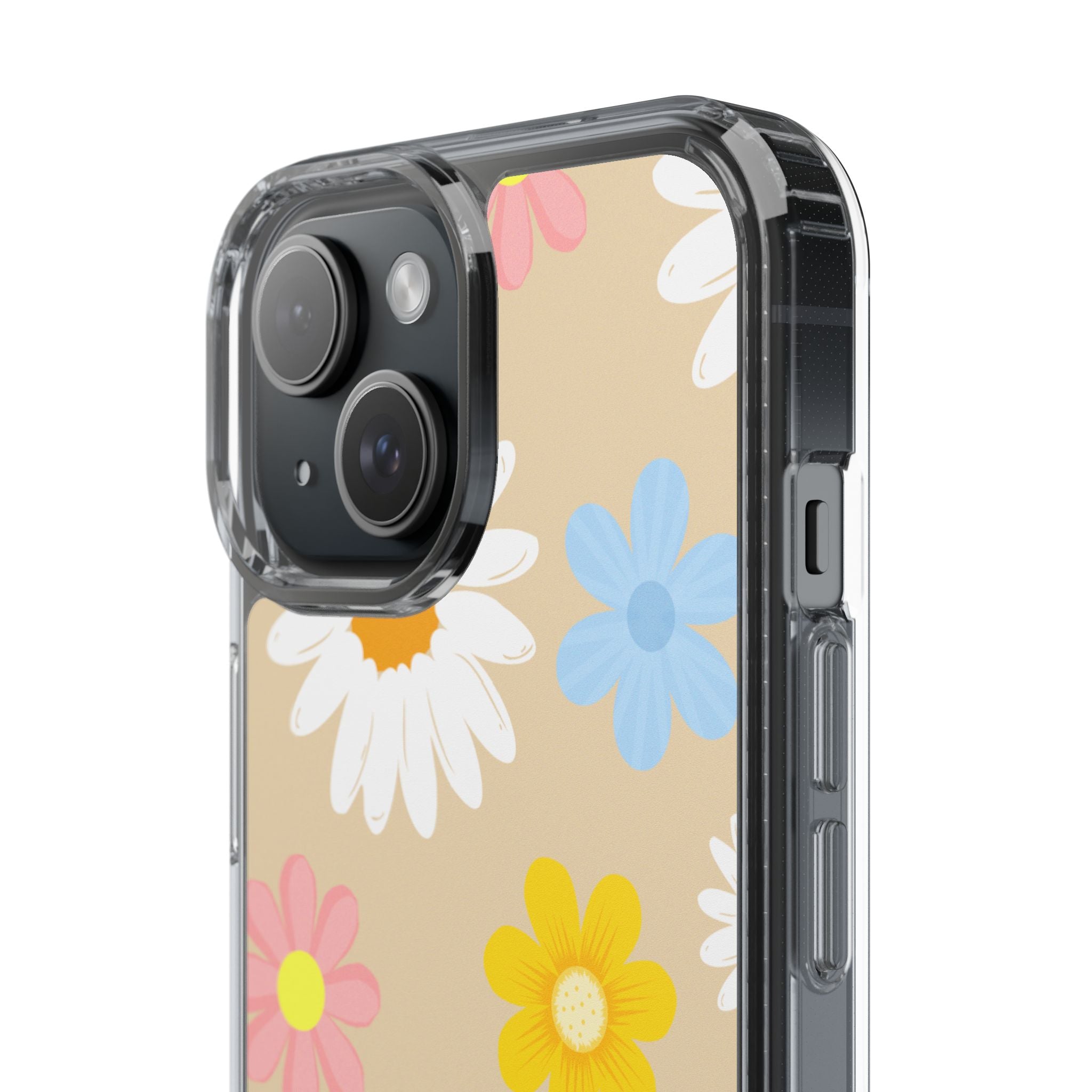 Daisy Floral Clear Phone Case — Pastel Flowers Protective iPhone Cover