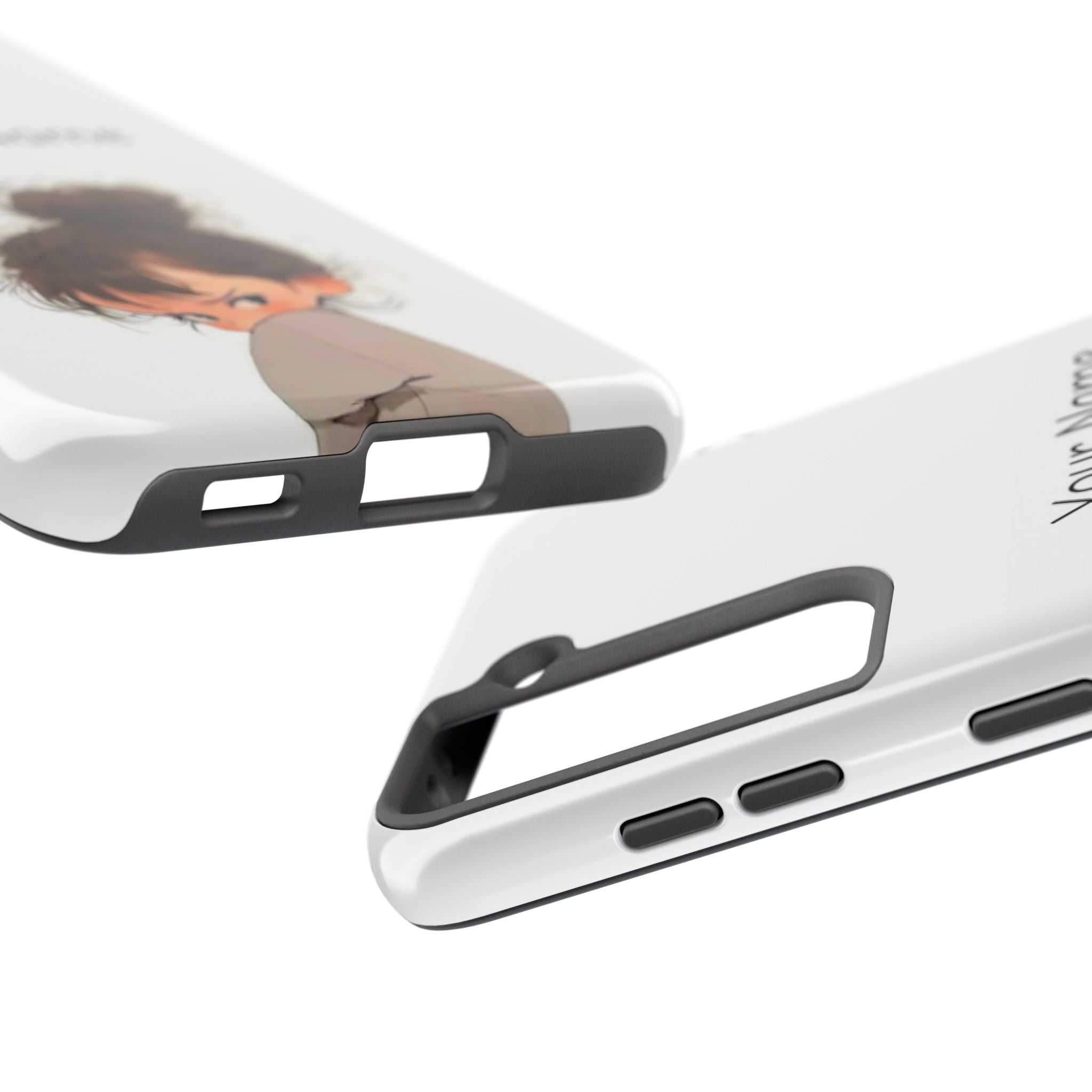 Personalized Cute Girl Tough Phone Case — Custom Name Protective iPhone Case