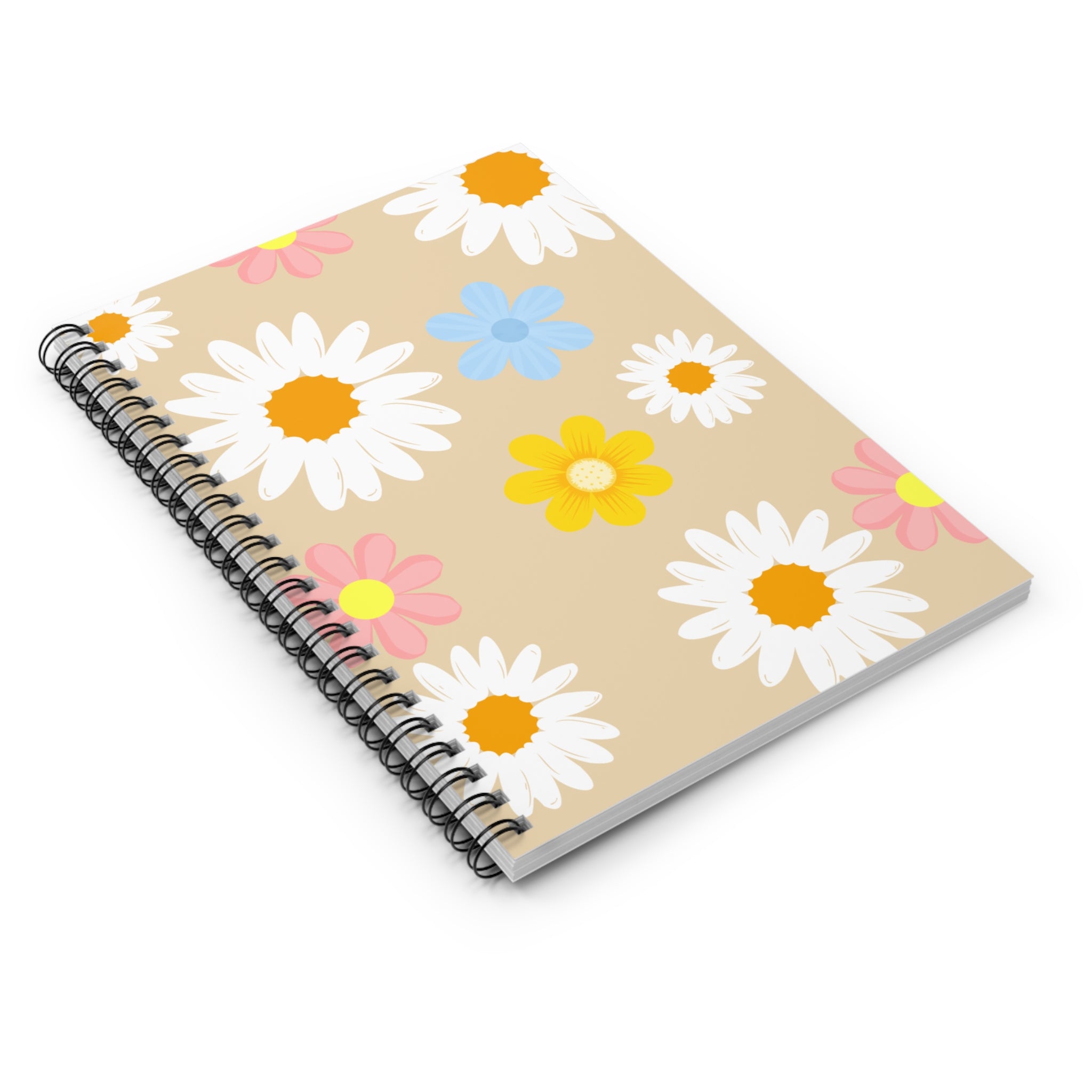 Daisy Floral Spiral Notebook — Ruled Lined Journal