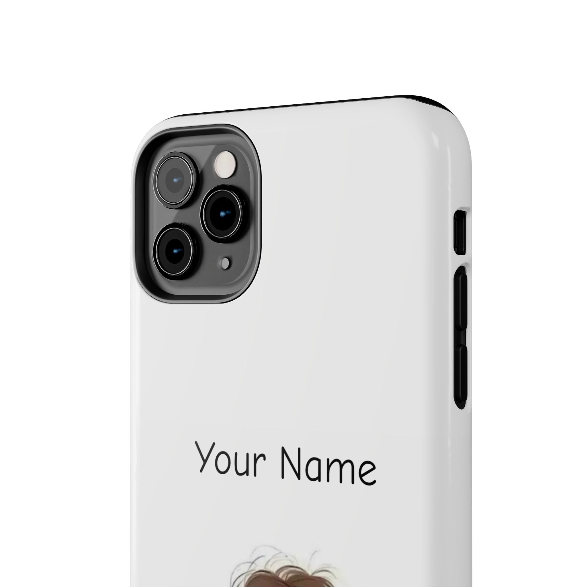 Personalized Cute Girl Tough Phone Case — Custom Name Protective iPhone Case
