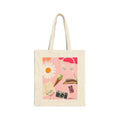 Canvas Tote Bag — Pink Aesthetic Collage: Daisy, Camera, Headphones & Book
