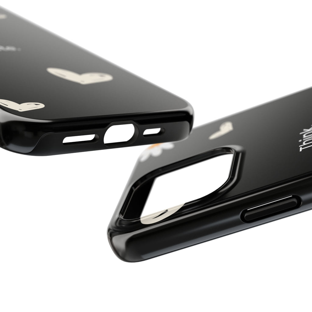 Think. Plan. Execute. Black Floral Tough Phone Case