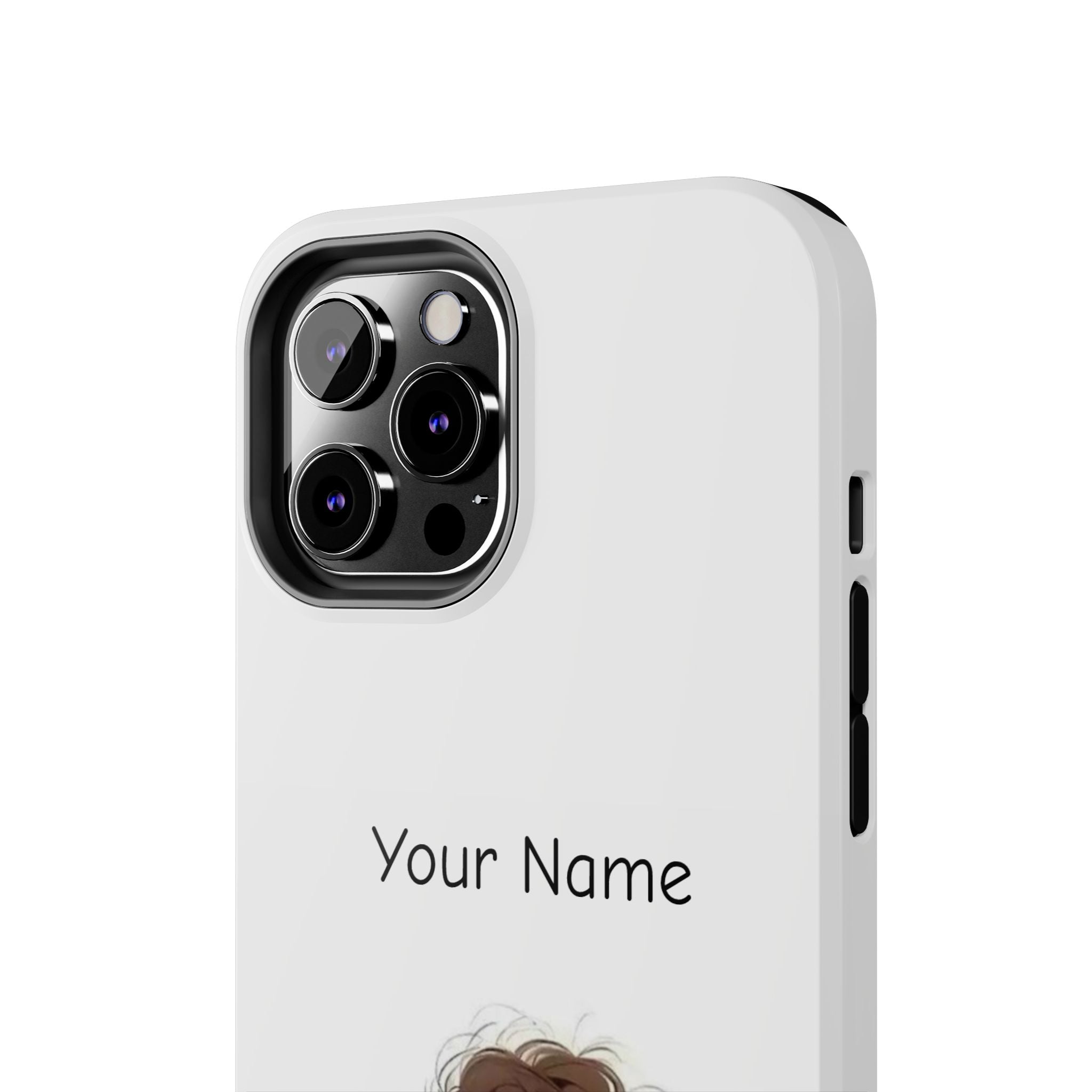 Personalized Cute Girl Tough Phone Case — Custom Name Protective iPhone Case