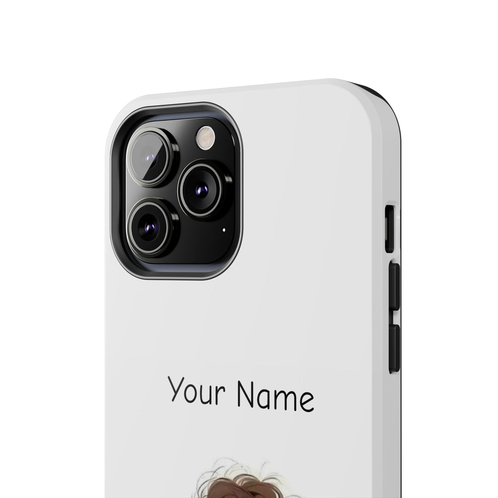 Personalized Cute Girl Tough Phone Case — Custom Name Protective iPhone Case