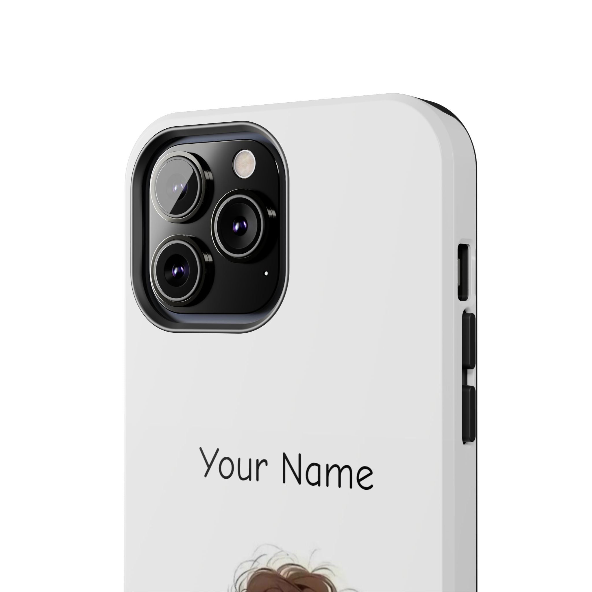 Personalized Cute Girl Tough Phone Case — Custom Name Protective iPhone Case