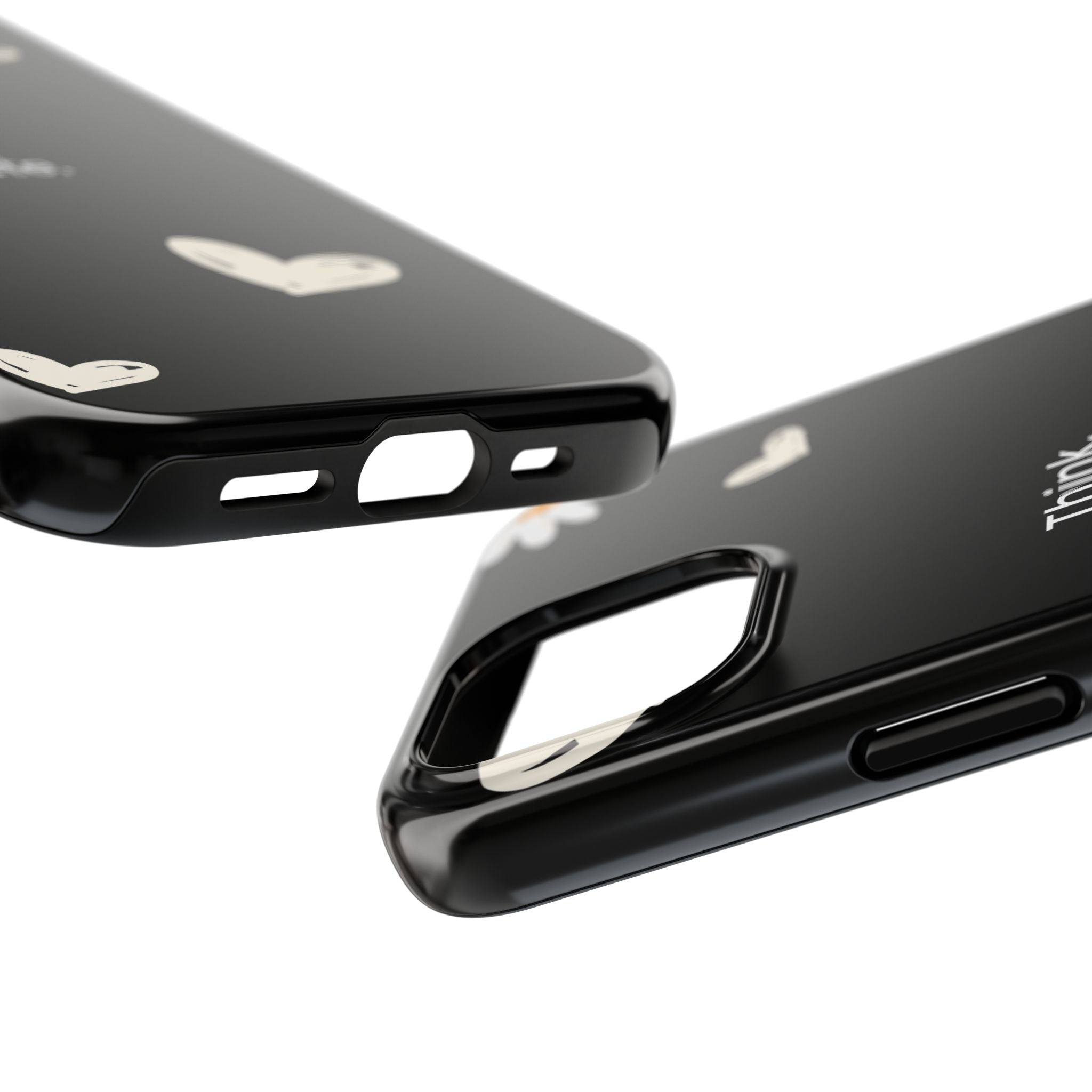 Think. Plan. Execute. Black Floral Tough Phone Case