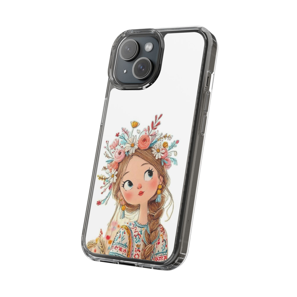Floral Crown Girl Clear Phone Case