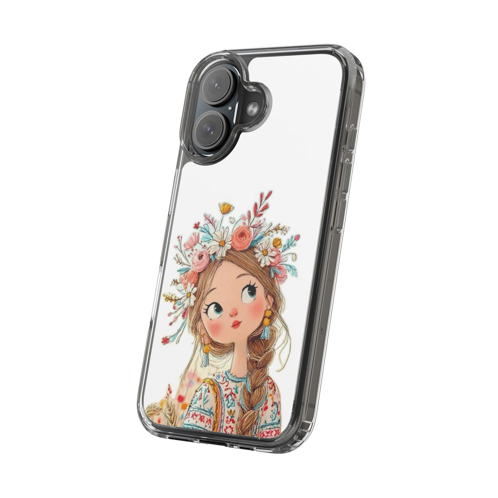 Floral Crown Girl Clear Phone Case