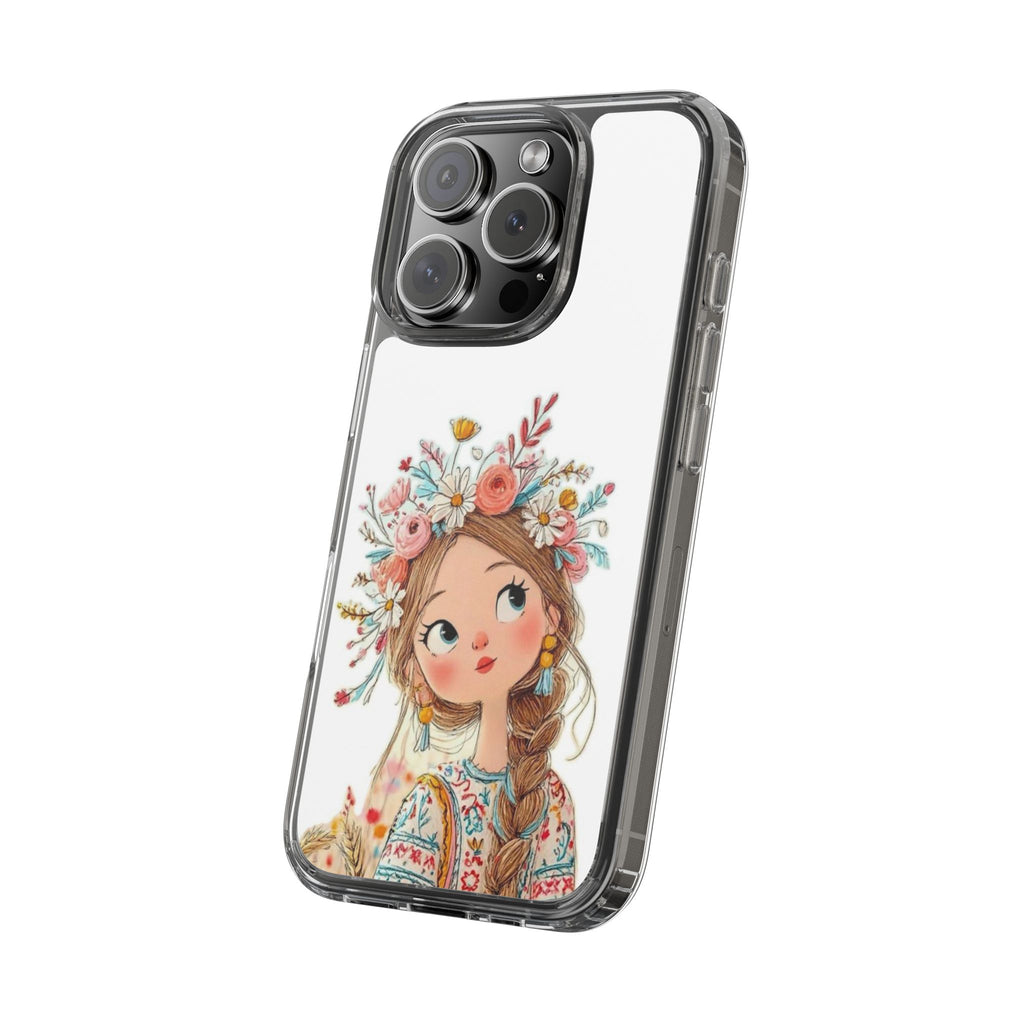 Floral Crown Girl Clear Phone Case