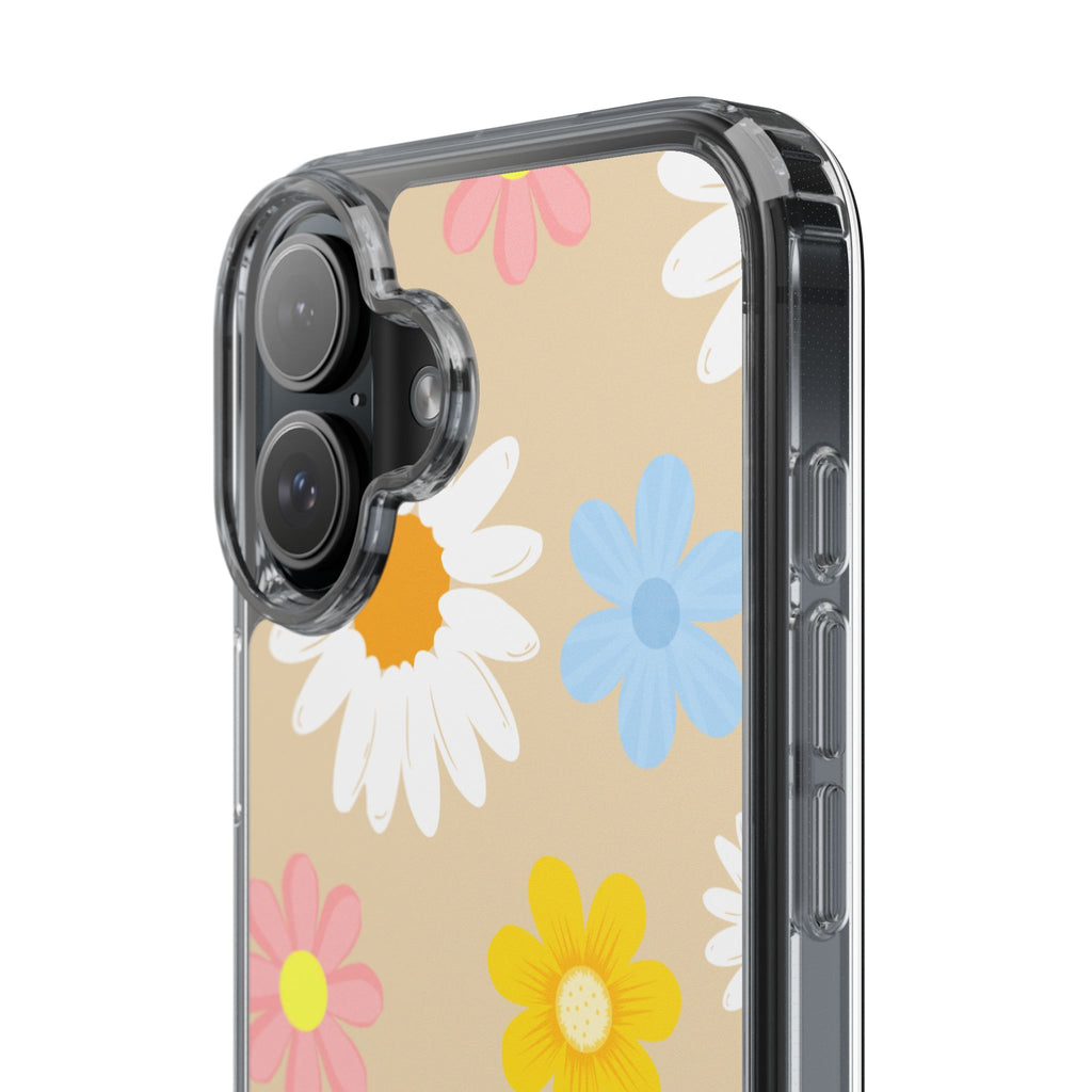 Daisy Floral Clear Phone Case — Pastel Flowers Protective iPhone Cover