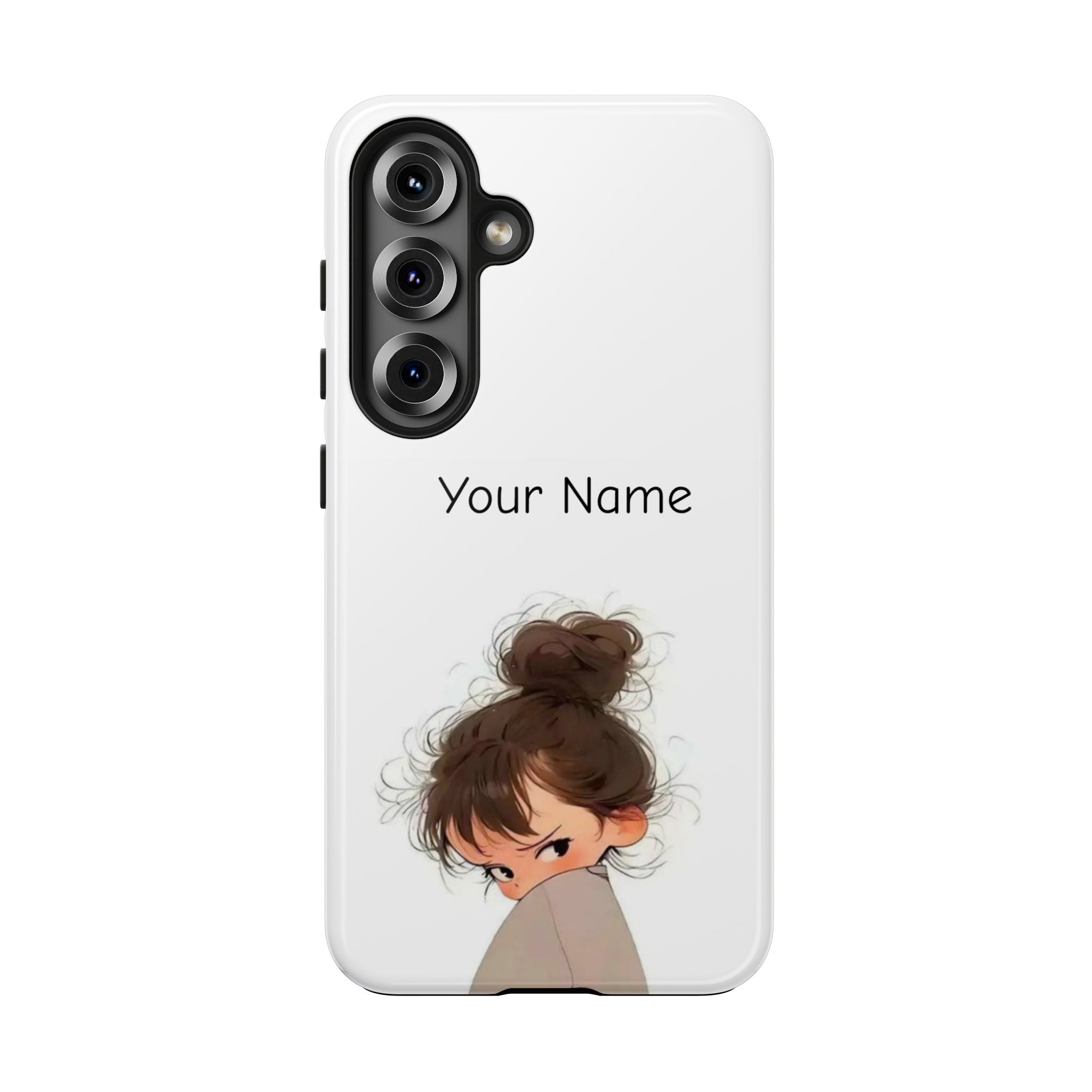 Personalized Cute Girl Tough Phone Case — Custom Name Protective iPhone Case