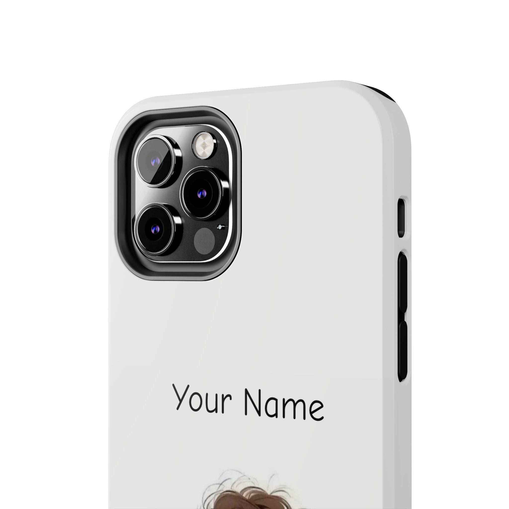 Personalized Cute Girl Tough Phone Case — Custom Name Protective iPhone Case