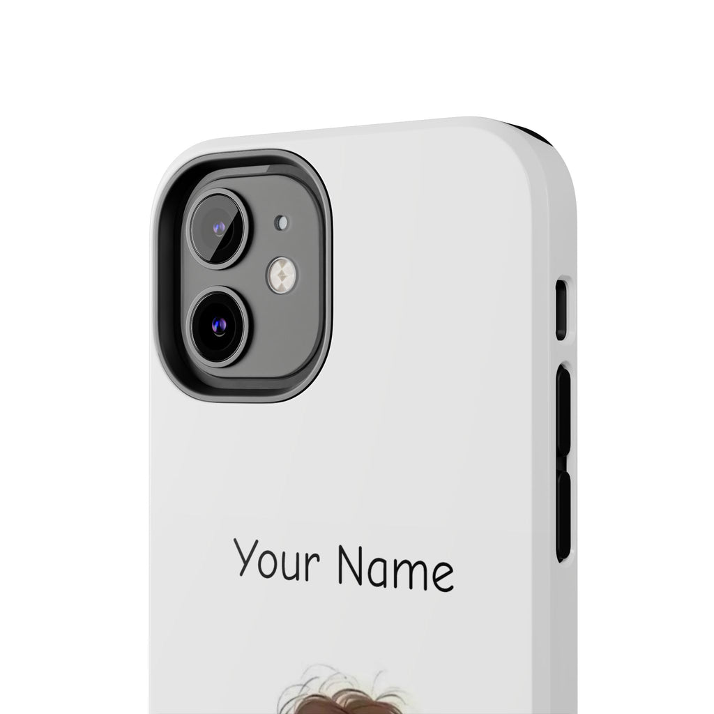 Personalized Cute Girl Tough Phone Case — Custom Name Protective iPhone Case