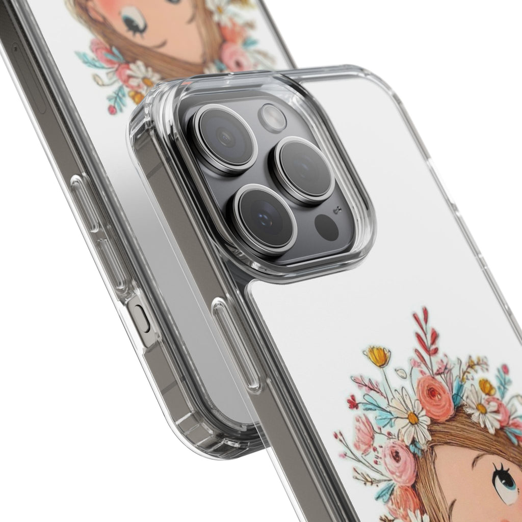 Floral Crown Girl Clear Phone Case