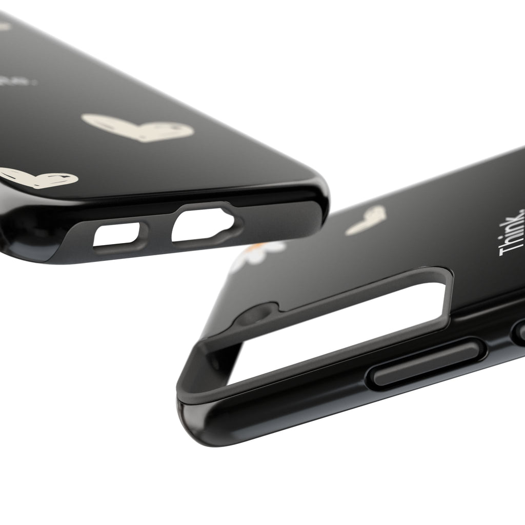 Think. Plan. Execute. Black Floral Tough Phone Case