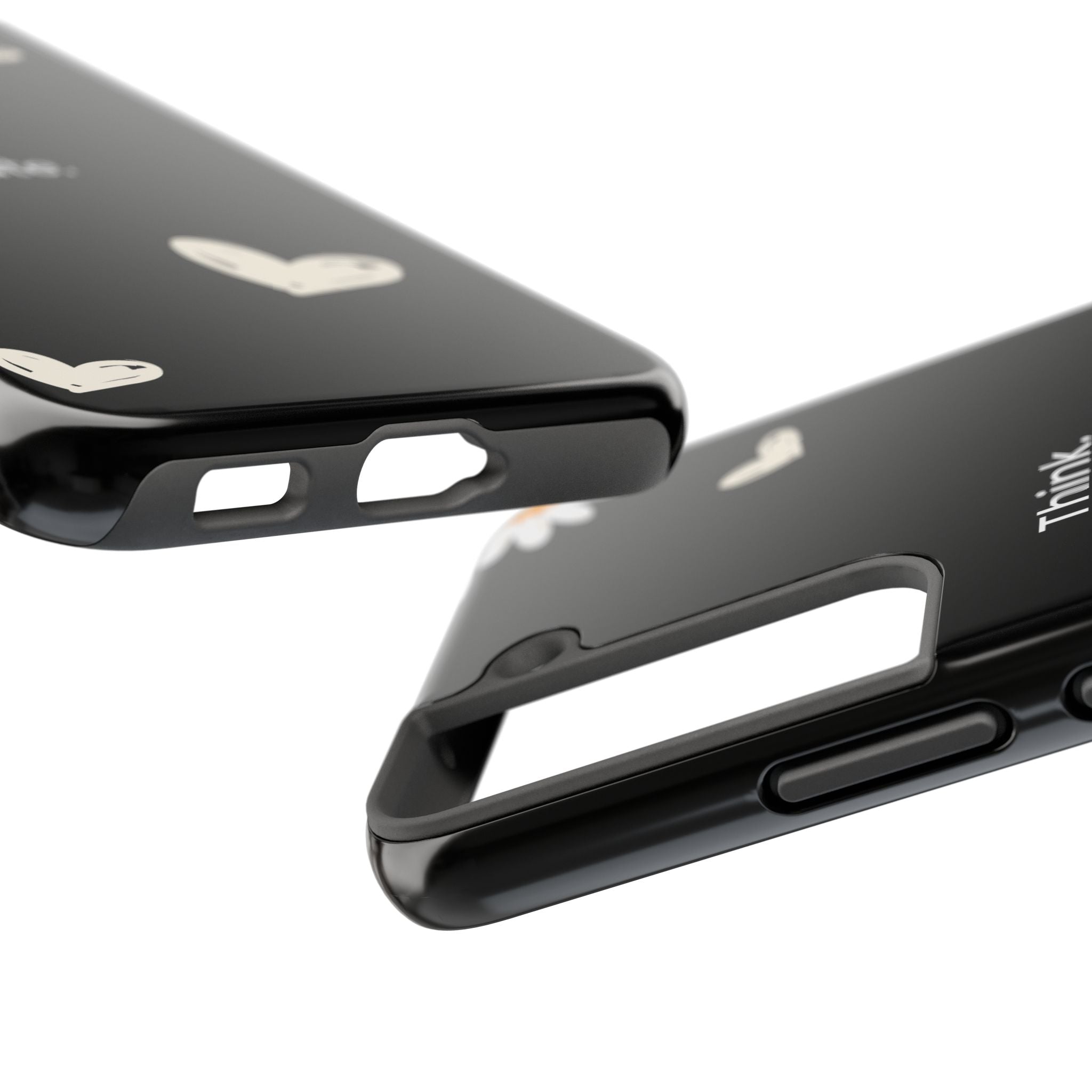 Think. Plan. Execute. Black Floral Tough Phone Case