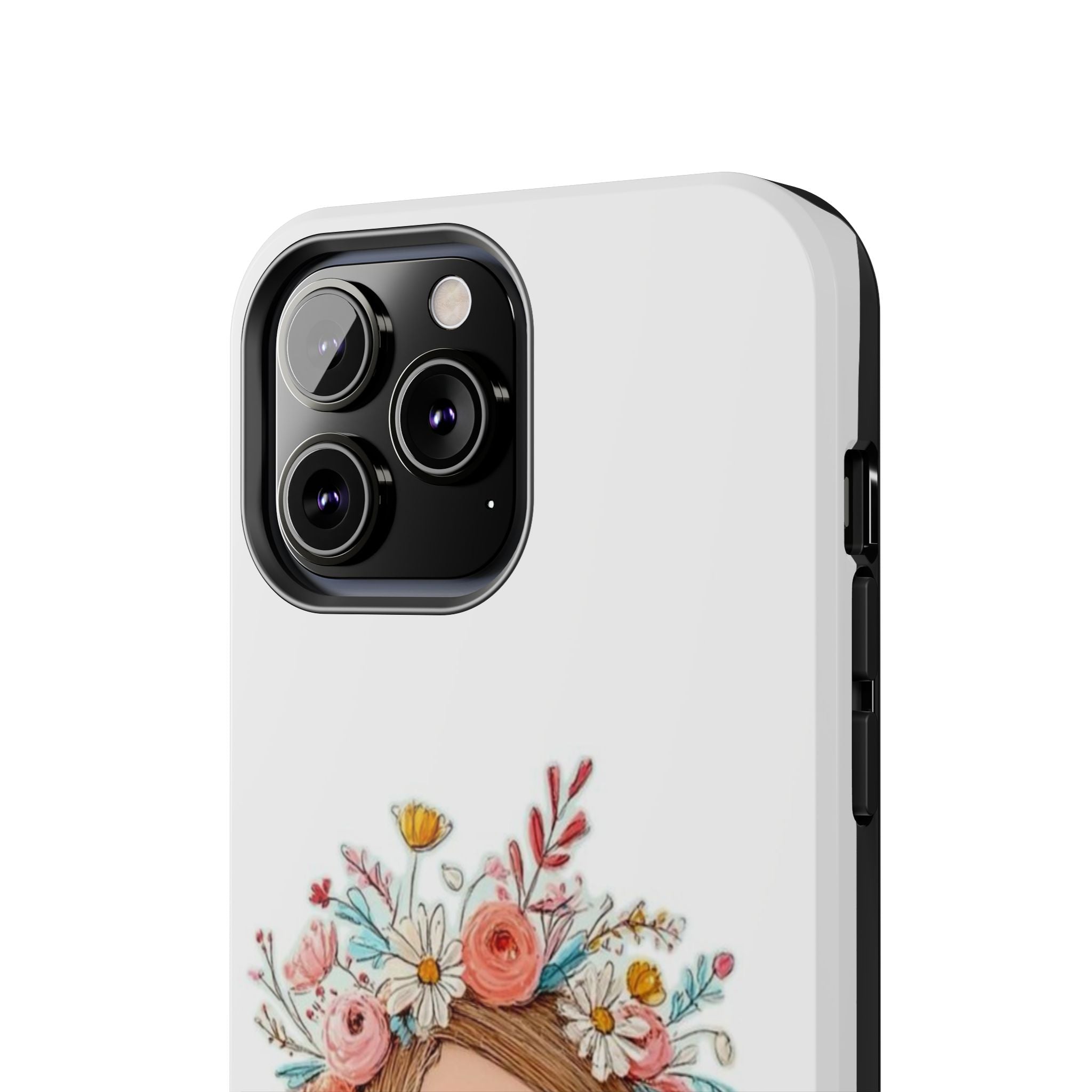 Floral Boho Girl Tough Phone Case — Cute Flower Crown Protection