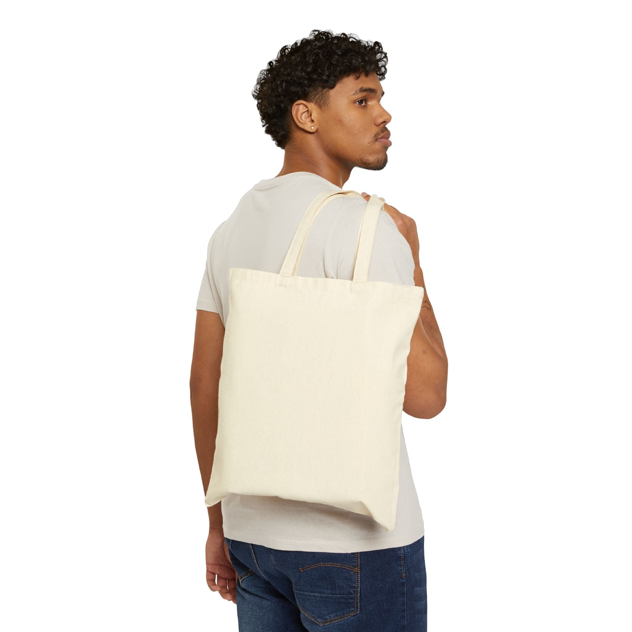 Tote Bag — 'Love Yourself First' Heart Canvas Tote, Self-Care Quote Eco Shopper