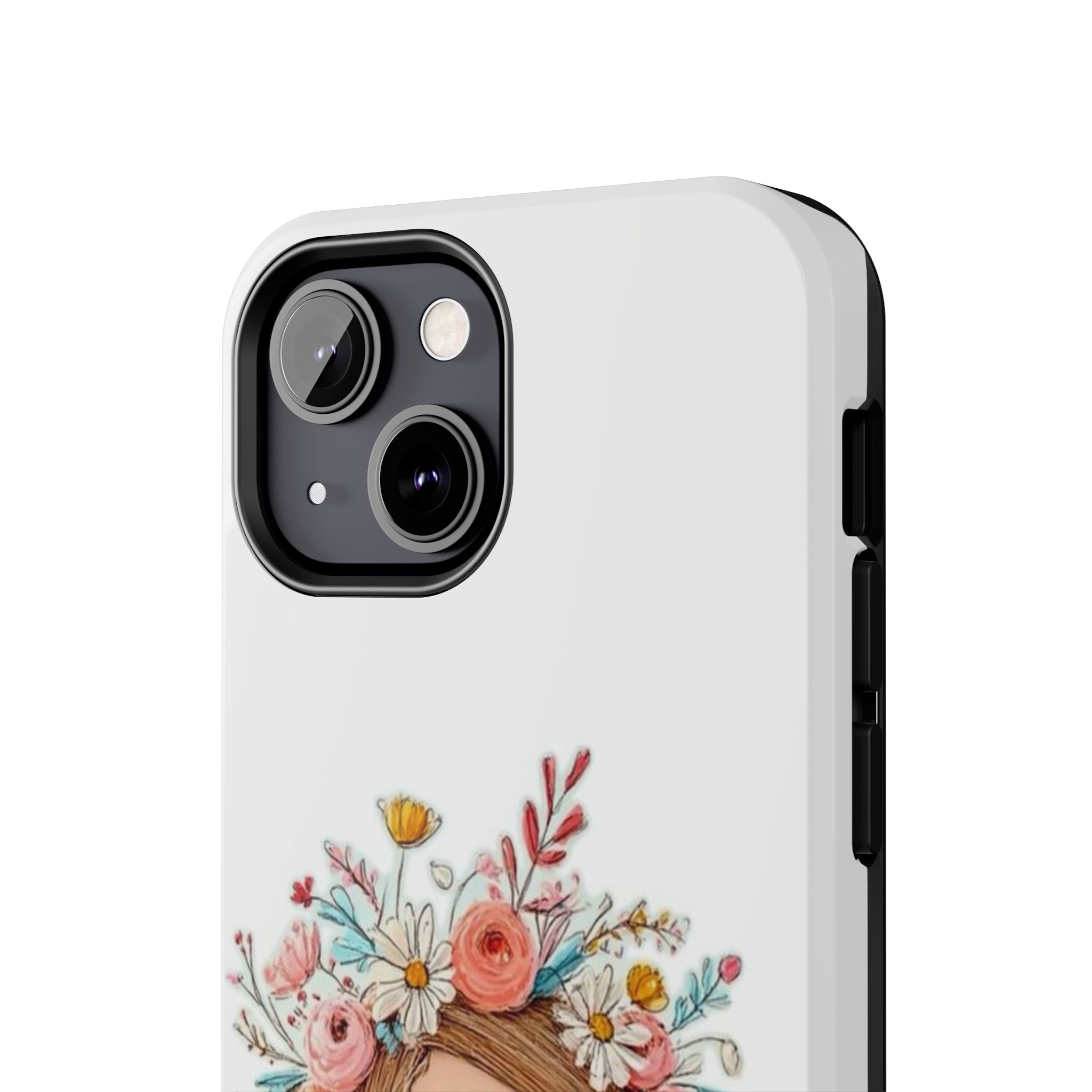 Floral Boho Girl Tough Phone Case — Cute Flower Crown Protection