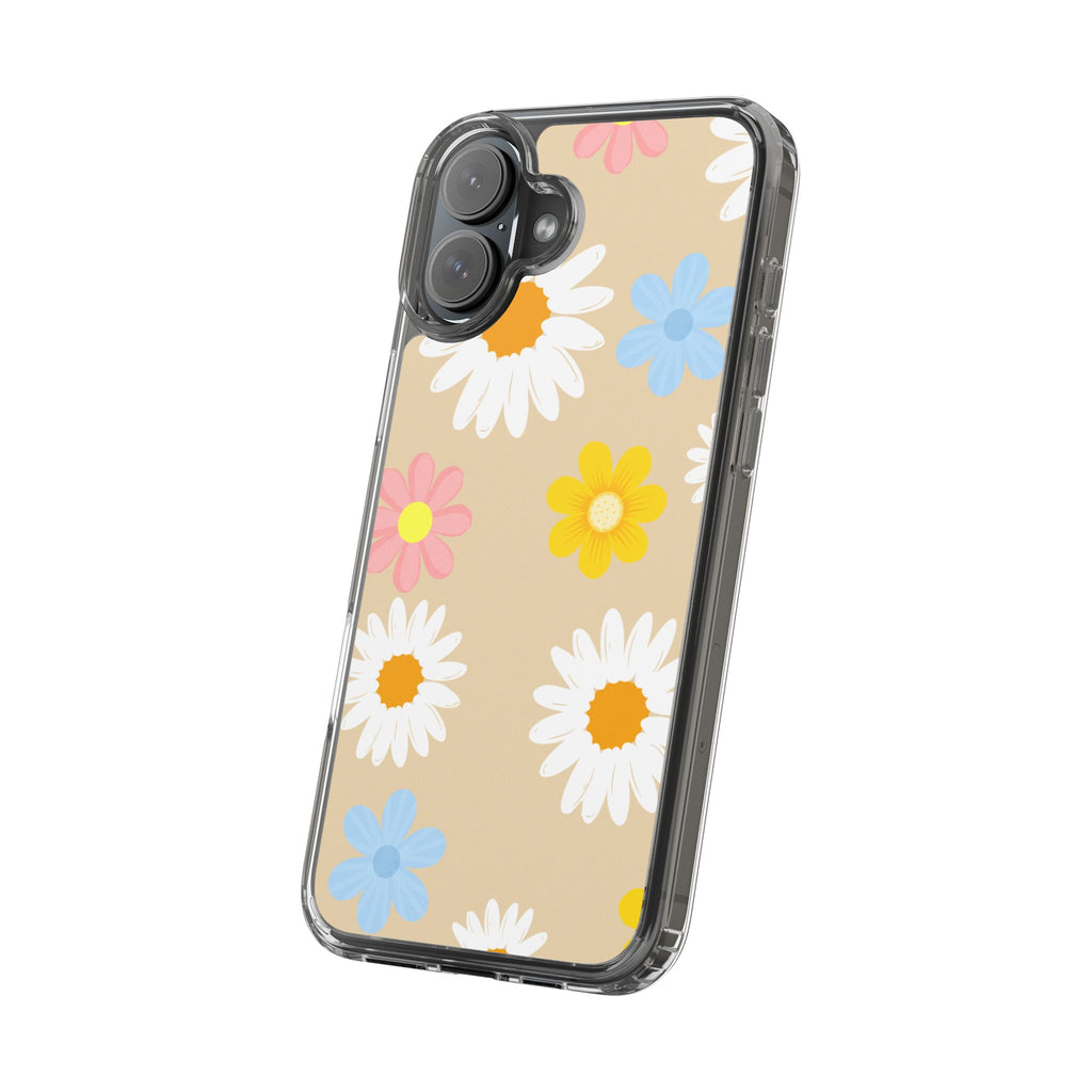 Daisy Floral Clear Phone Case — Pastel Flowers Protective iPhone Cover