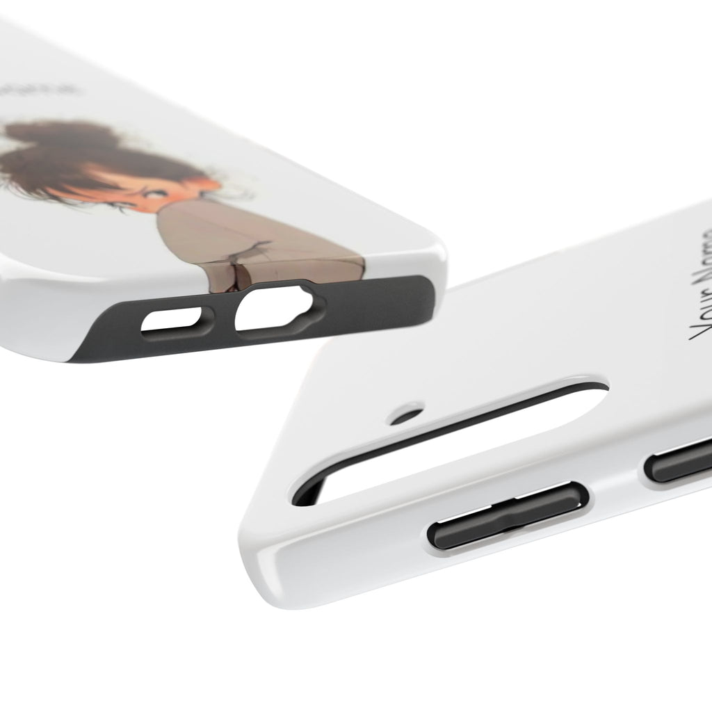 Personalized Cute Girl Tough Phone Case — Custom Name Protective iPhone Case