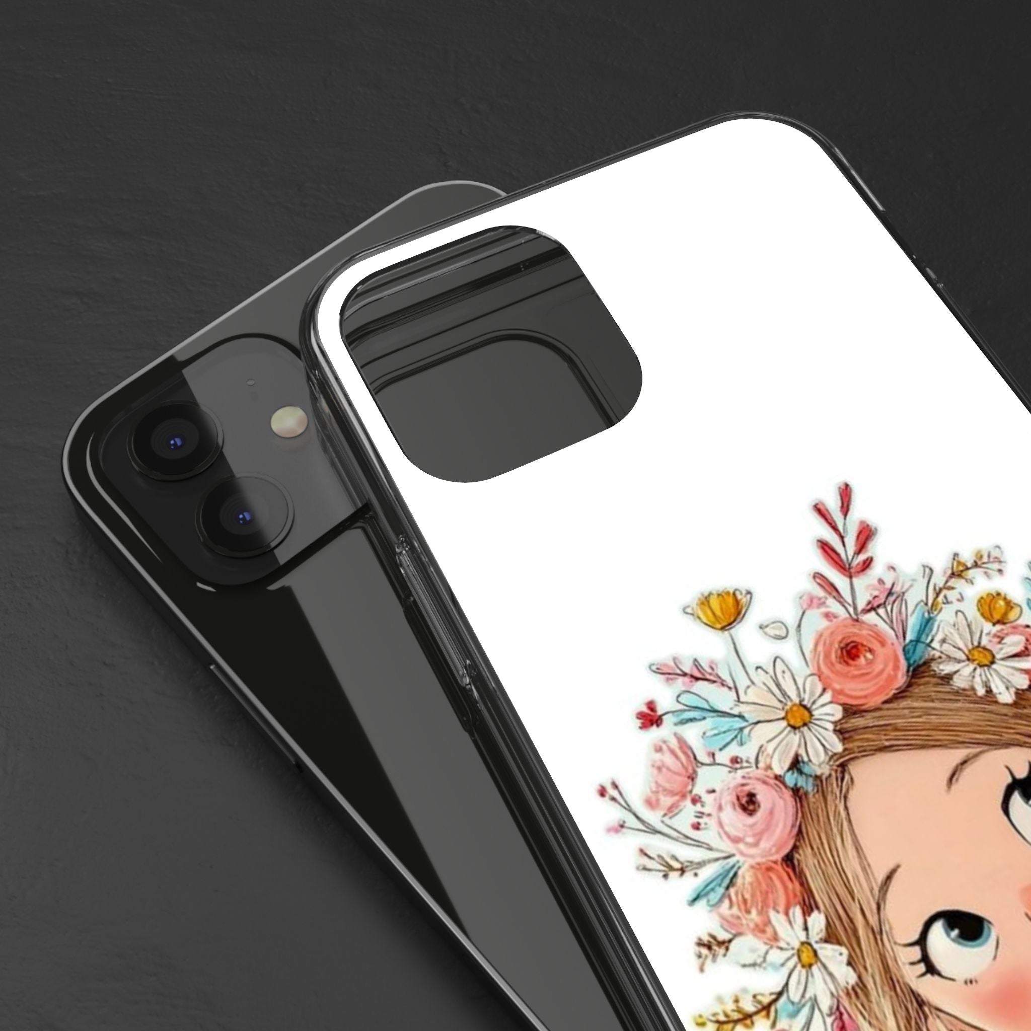 Floral Crown Girl Clear Phone Case