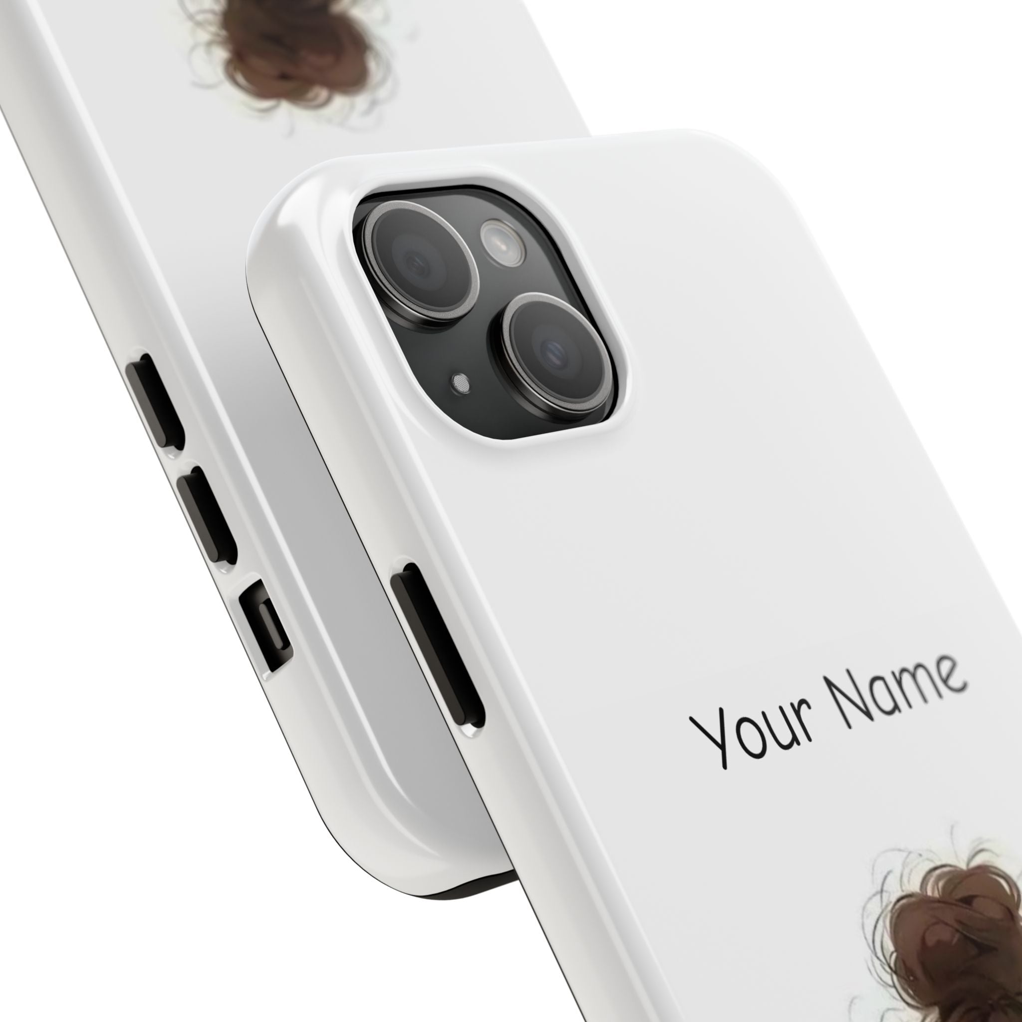 Personalized Cute Girl Tough Phone Case — Custom Name Protective iPhone Case