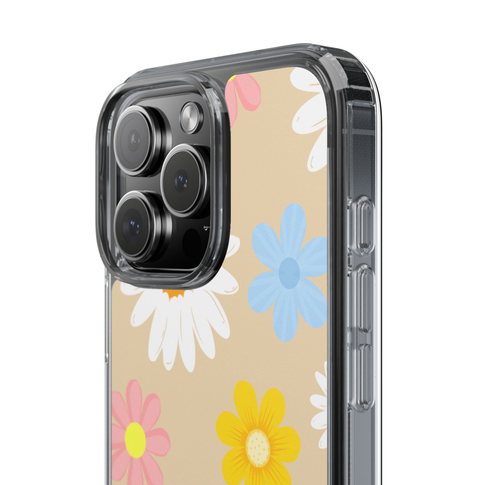 Daisy Floral Clear Phone Case — Pastel Flowers Protective iPhone Cover