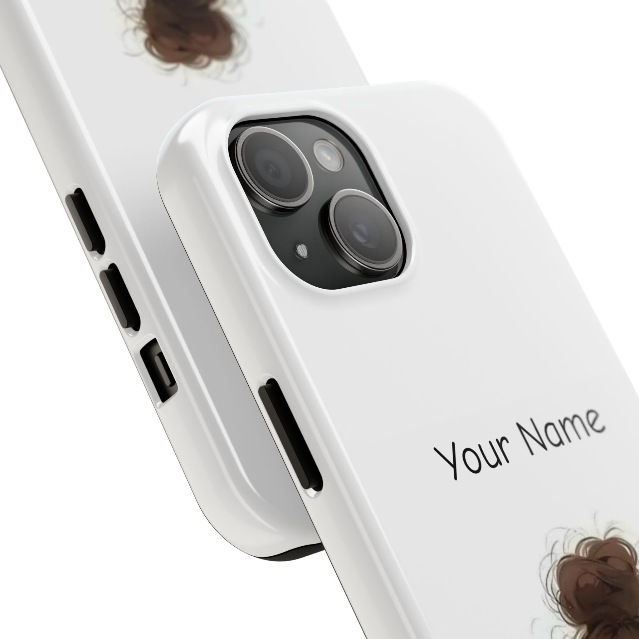 Personalized Cute Girl Tough Phone Case — Custom Name Protective iPhone Case