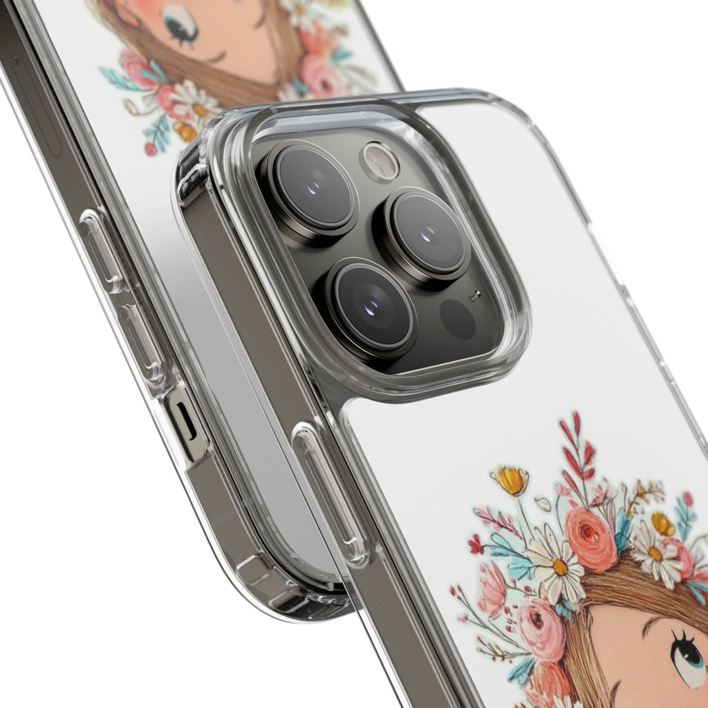 Floral Crown Girl Clear Phone Case