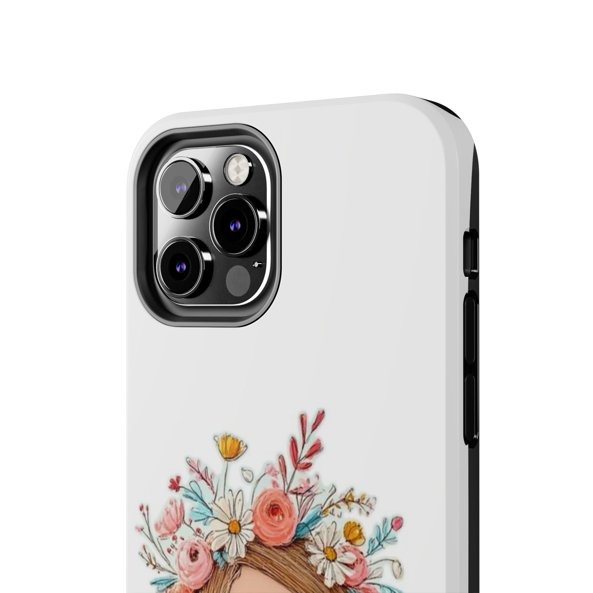 Floral Boho Girl Tough Phone Case — Cute Flower Crown Protection
