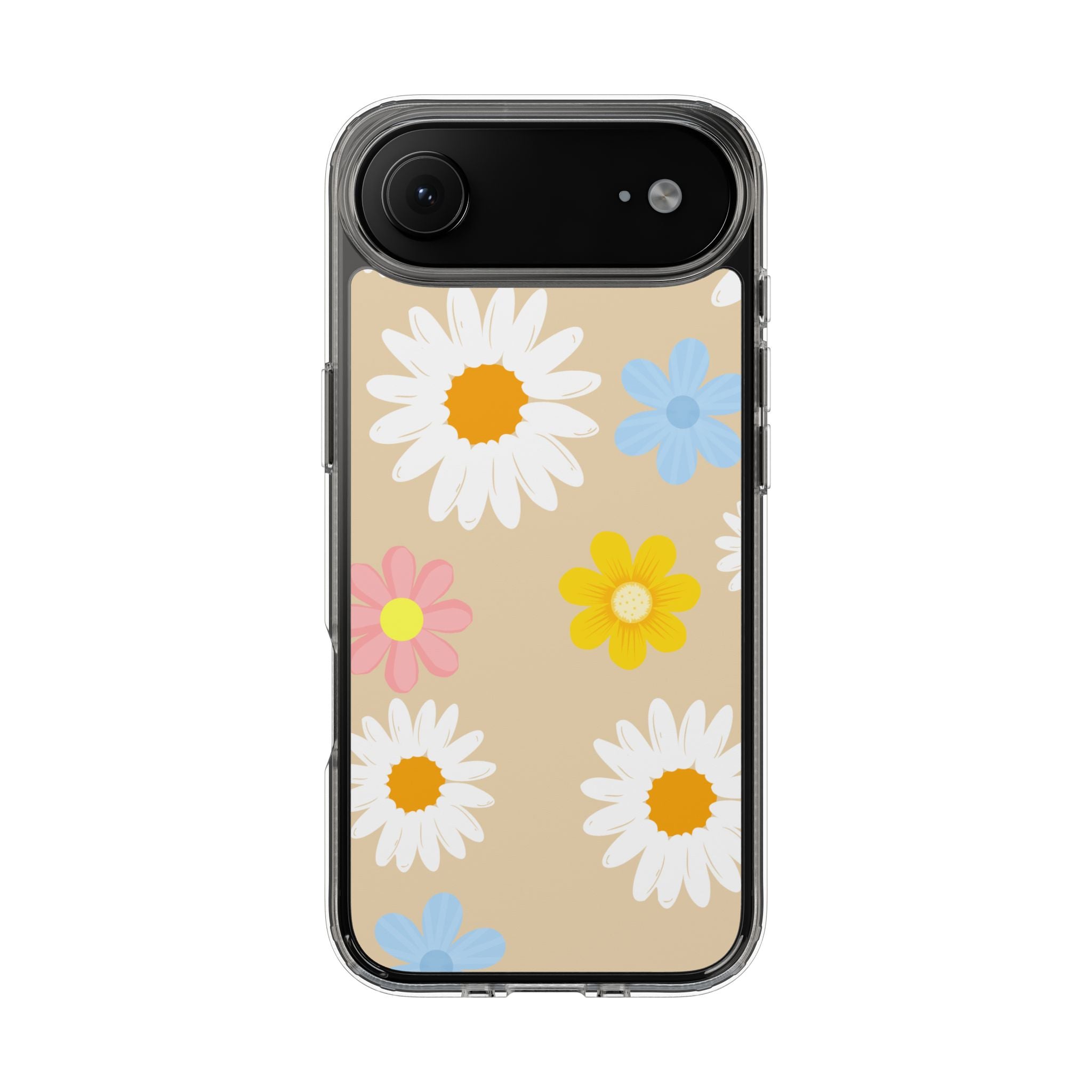 Daisy Floral Clear Phone Case — Pastel Flowers Protective iPhone Cover