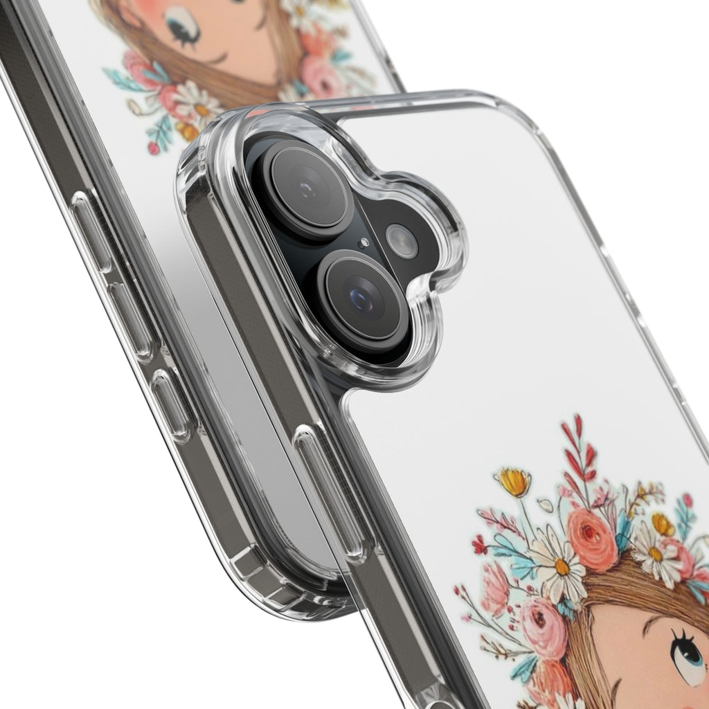 Floral Crown Girl Clear Phone Case